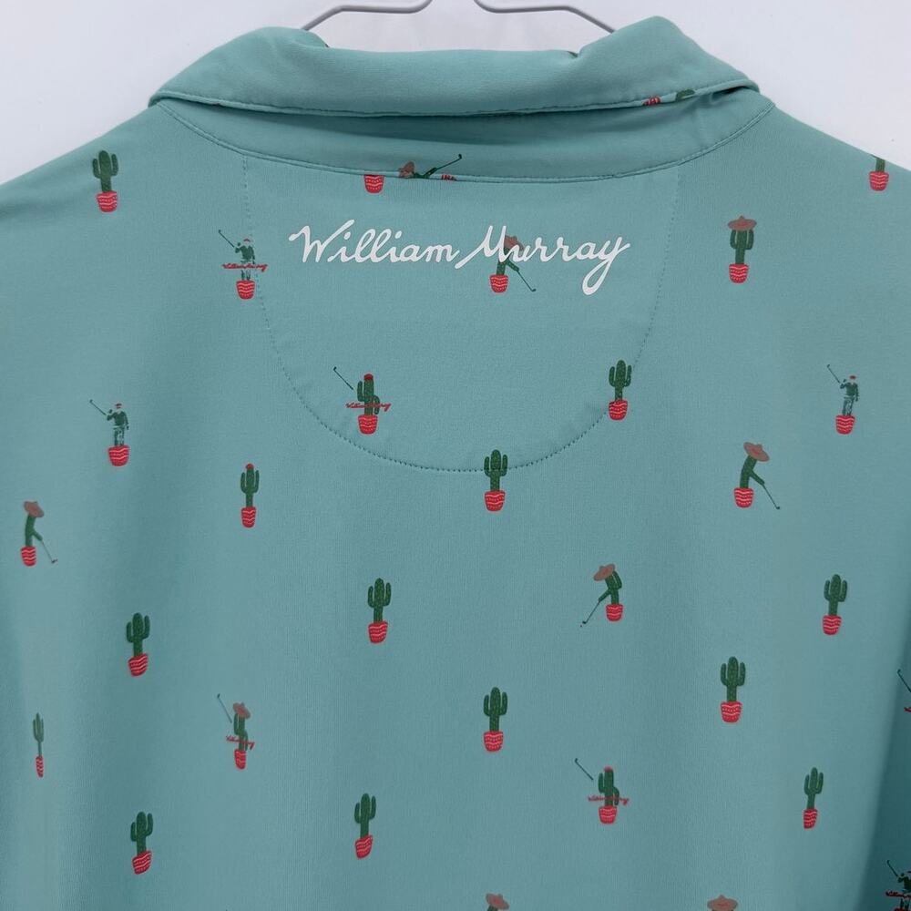 William Murray Golf Free Hugs Cactus Performance Polo Mint Medium - Picture 7 of 12